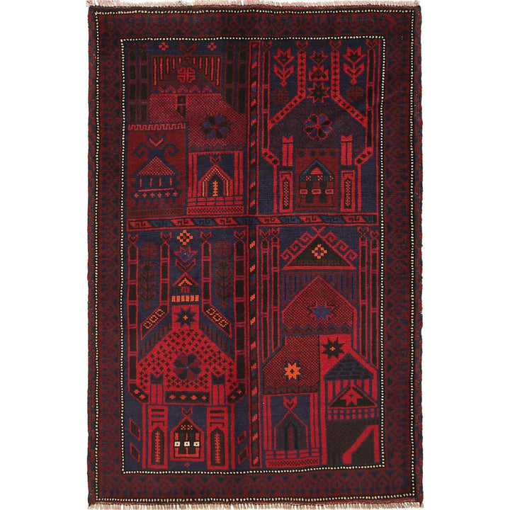 Afghan Prayer Rug 3' 1" x 4' 7" Hand-Knotted | No. AL79491