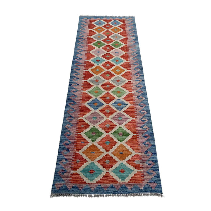 Afghan Vegetable Kilim Rug 2' 6" x 9' 9" Flat-Weave | No. AL795561