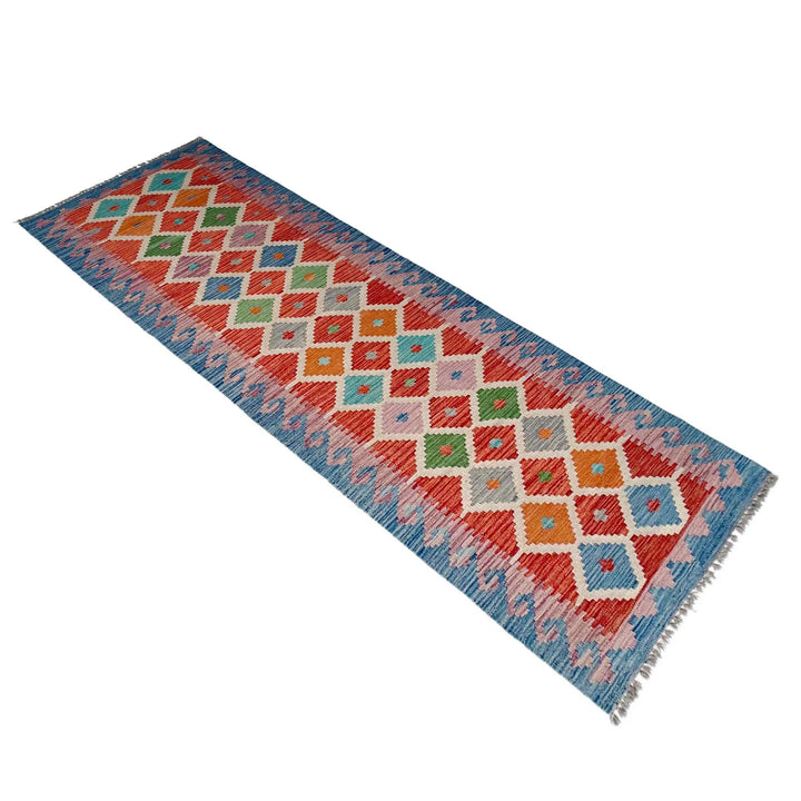 Afghan Vegetable Kilim Rug 2' 6" x 9' 9" Flat-Weave | No. AL795561