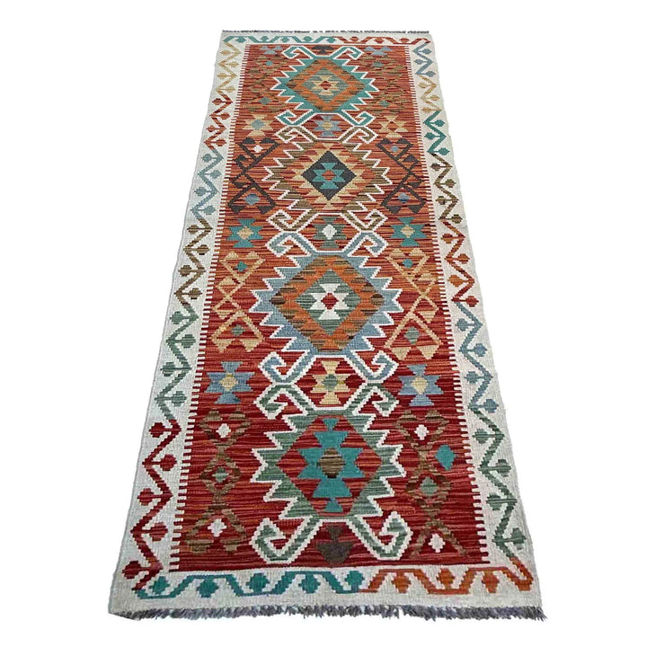 Afghan Vegetable Kilim Rug 2' 9" x 9' 9" Flat-Weave | No. AL79669