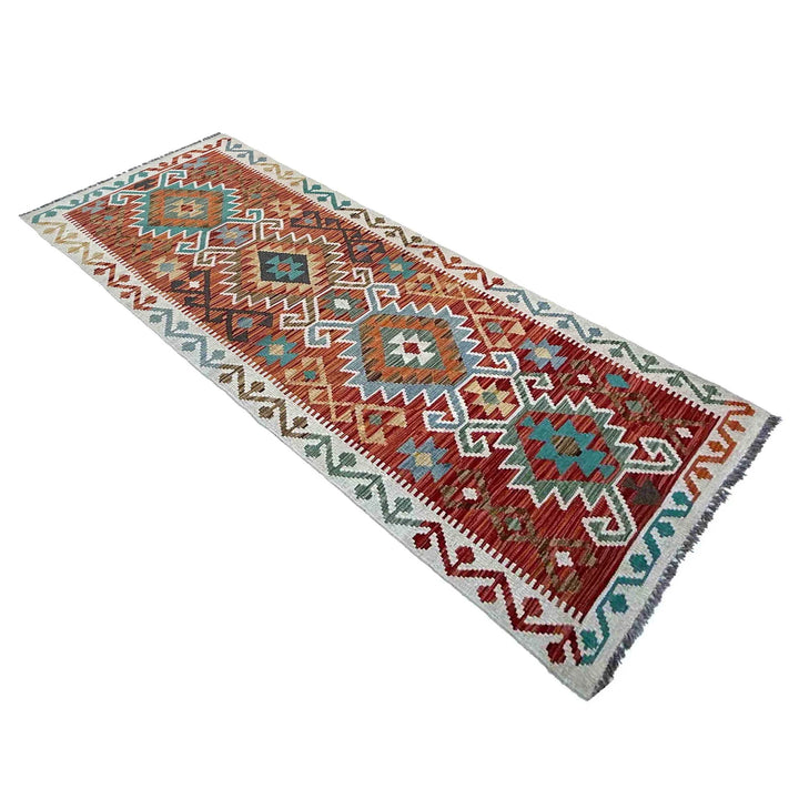 Afghan Vegetable Kilim Rug 2' 9" x 9' 9" Flat-Weave | No. AL79669
