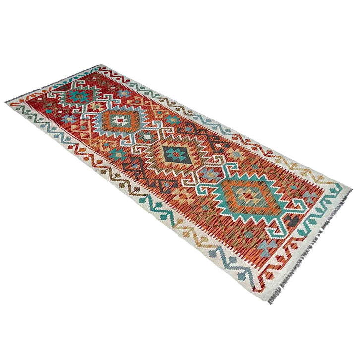 Afghan Vegetable Kilim Rug 2' 9" x 9' 9" Flat-Weave | No. AL79669