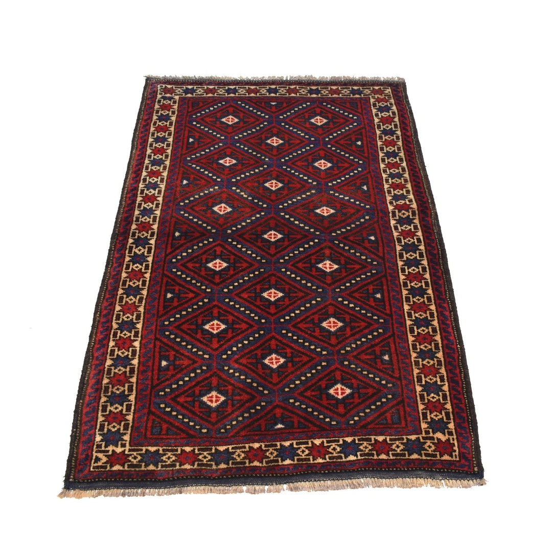 Afghan Baluchi Rug 3' 0" x 4' 8" Hand-Knotted | No. AL79718