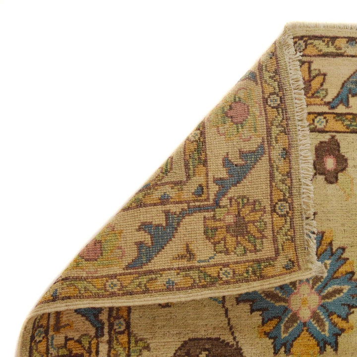 Beige Afghan Kazak Rug 2' 8" x 4' 2" Hand-Knotted | No. AL79780