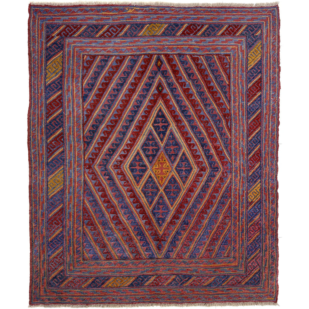 Multicolor Afghan Mashwani Rug 5' 2" x 6' 0" Hand-Knotted | No. AL79824