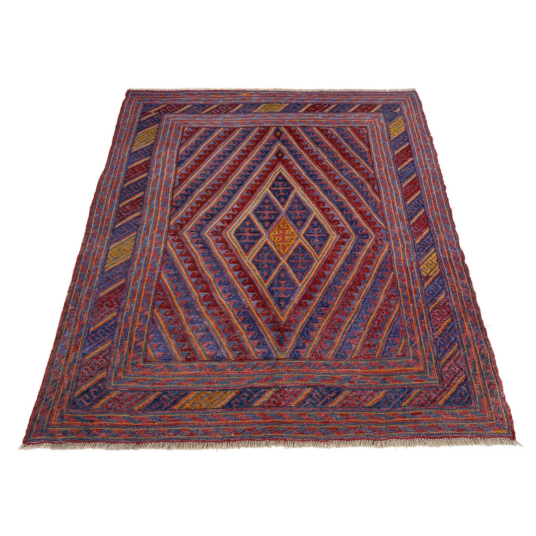 Multicolor Afghan Mashwani Rug 5' 2" x 6' 0" Hand-Knotted | No. AL79824