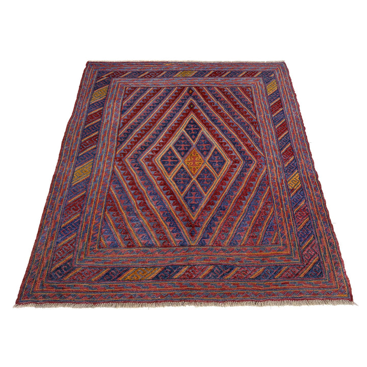 Multicolor Afghan Mashwani Rug 5' 2" x 6' 0" Hand-Knotted | No. AL79824