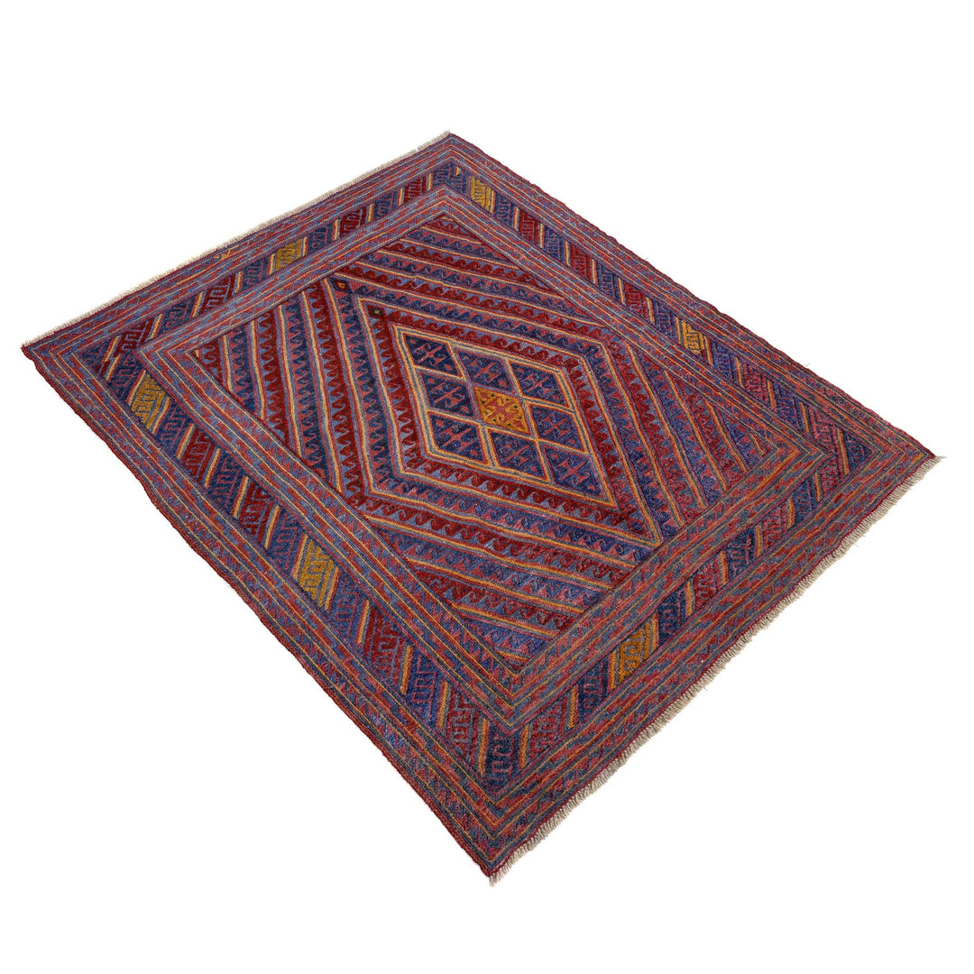 Multicolor Afghan Mashwani Rug 5' 2" x 6' 0" Hand-Knotted | No. AL79824