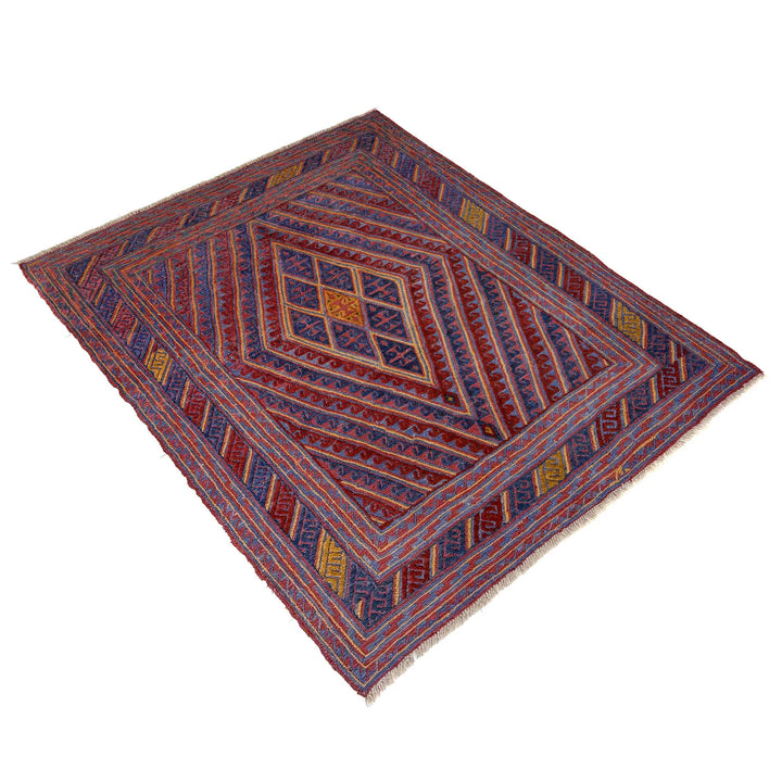 Multicolor Afghan Mashwani Rug 5' 2" x 6' 0" Hand-Knotted | No. AL79824