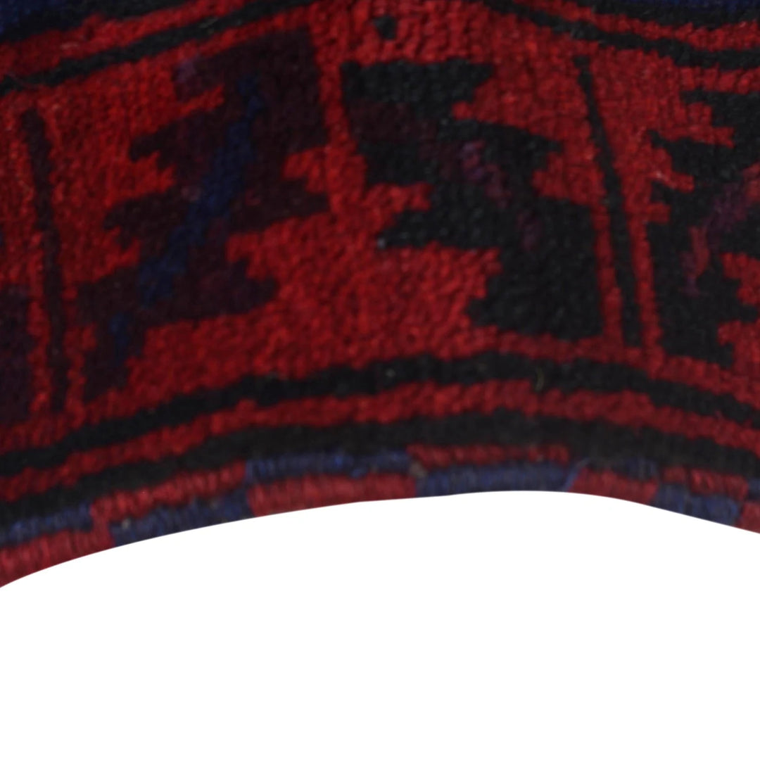 Navy Blue Afghan Baluchi Rug 2' 12" x 4' 2" Hand-Knotted | No. AL79837