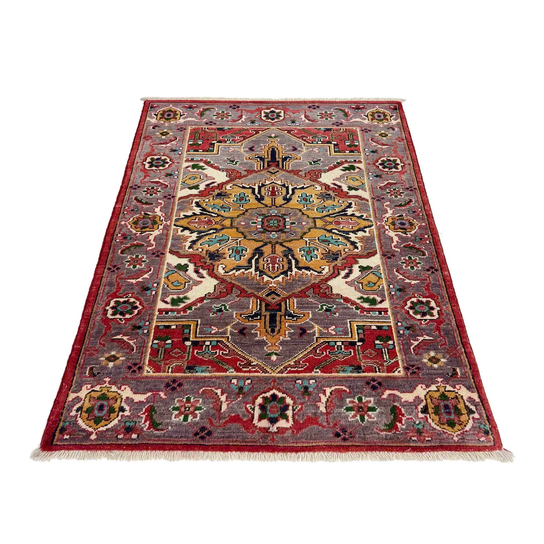 Afghan Heriz Rug 2' 9" x 4' 1" Hand-Knotted | No. AL79843