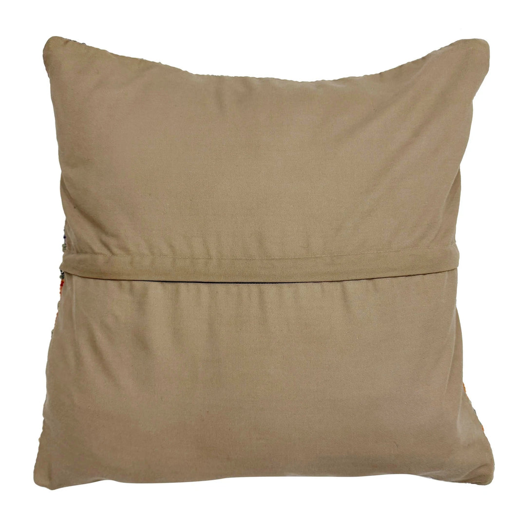 Afghan Geometric Cushion 1' 6" x 1' 6" Hand-Knotted | No. AL798541