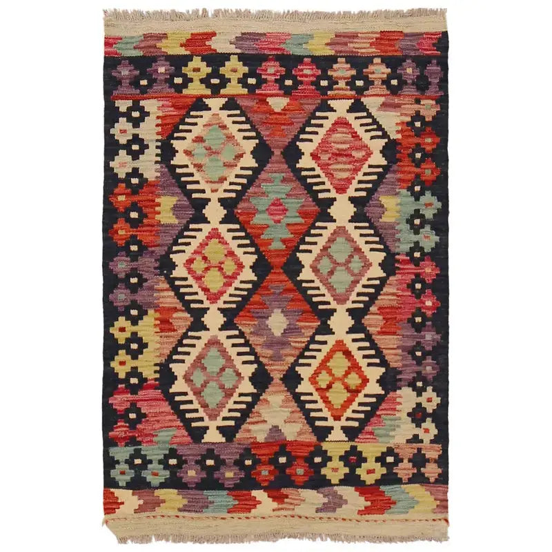 Afghan Kilim Rug 2' 6" x 3' 10" Flat-Weave | No. AL79888