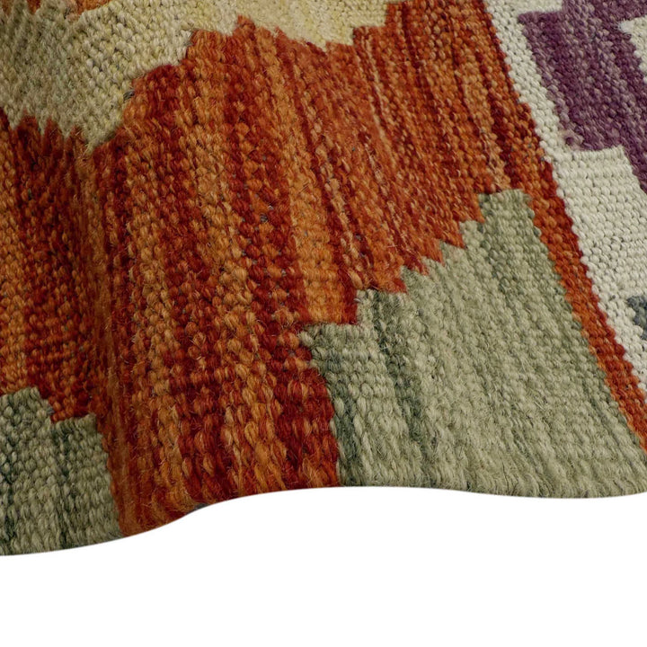 Afghan Vegetable Kilim Rug 6' 8" x 10' 1" Flat-Weave | No. AL79889