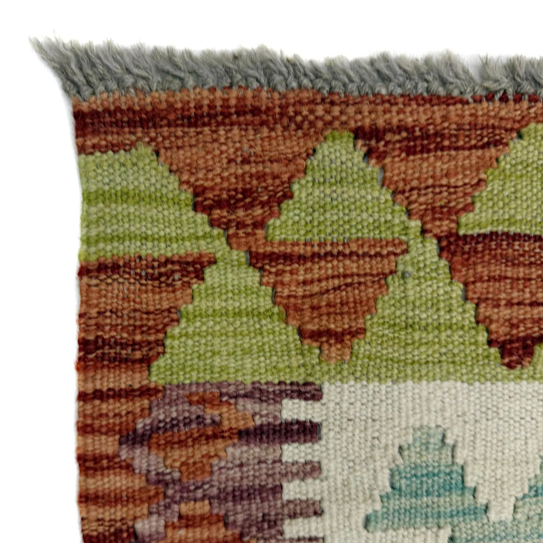 Multicolor Afghan Vegetable Kilim Rug 4' 9" x 6' 9" Flat-Weave | No. AL79905