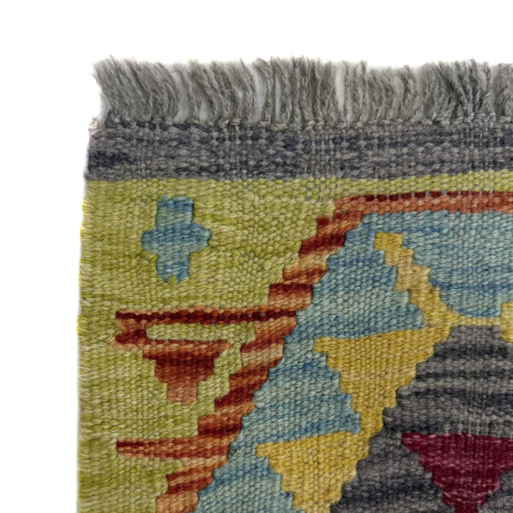 Multicolor Afghan Vegetable Kilim Rug 6' 2" x 8' 1" Flat-Weave | No. AL80016