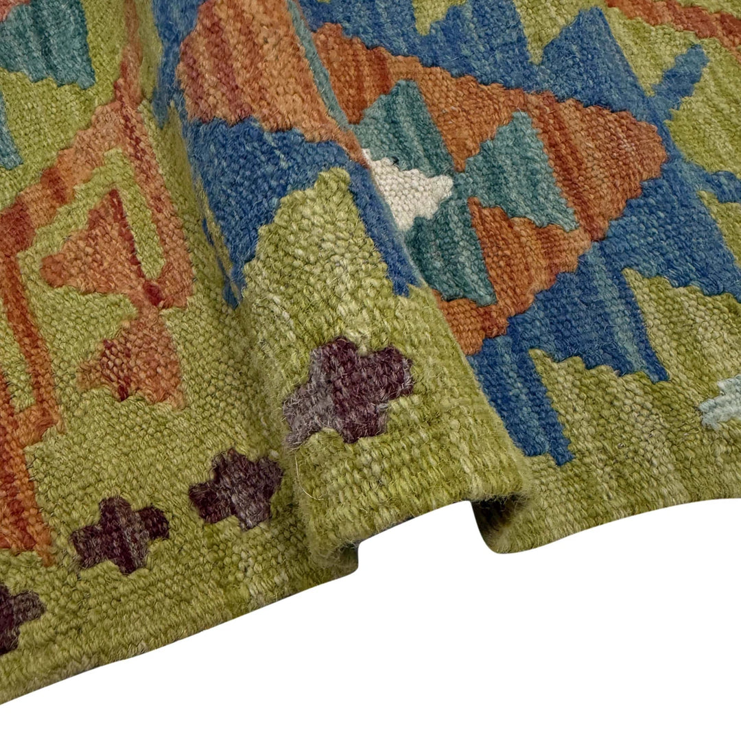 Multicolor Afghan Vegetable Kilim Rug 6' 2" x 8' 1" Flat-Weave | No. AL80016