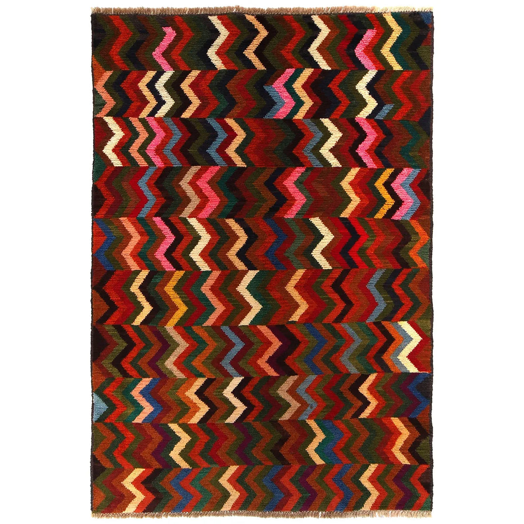 Afghan Baluchi Rug 4' 1" x 6' 2" Hand-Knotted | No. AL80066