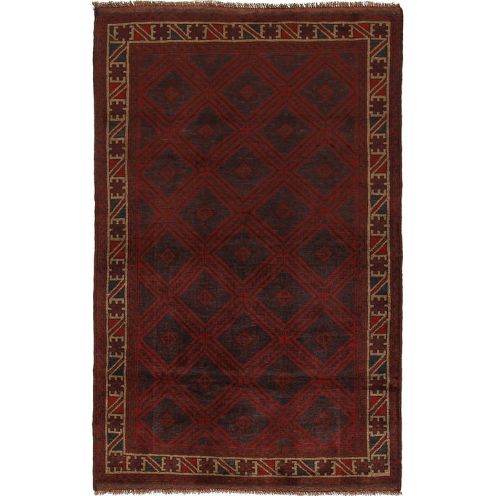 Afghan Baluchi Rug 4' 5" x 6' 10" Hand-Knotted | No. AL80118