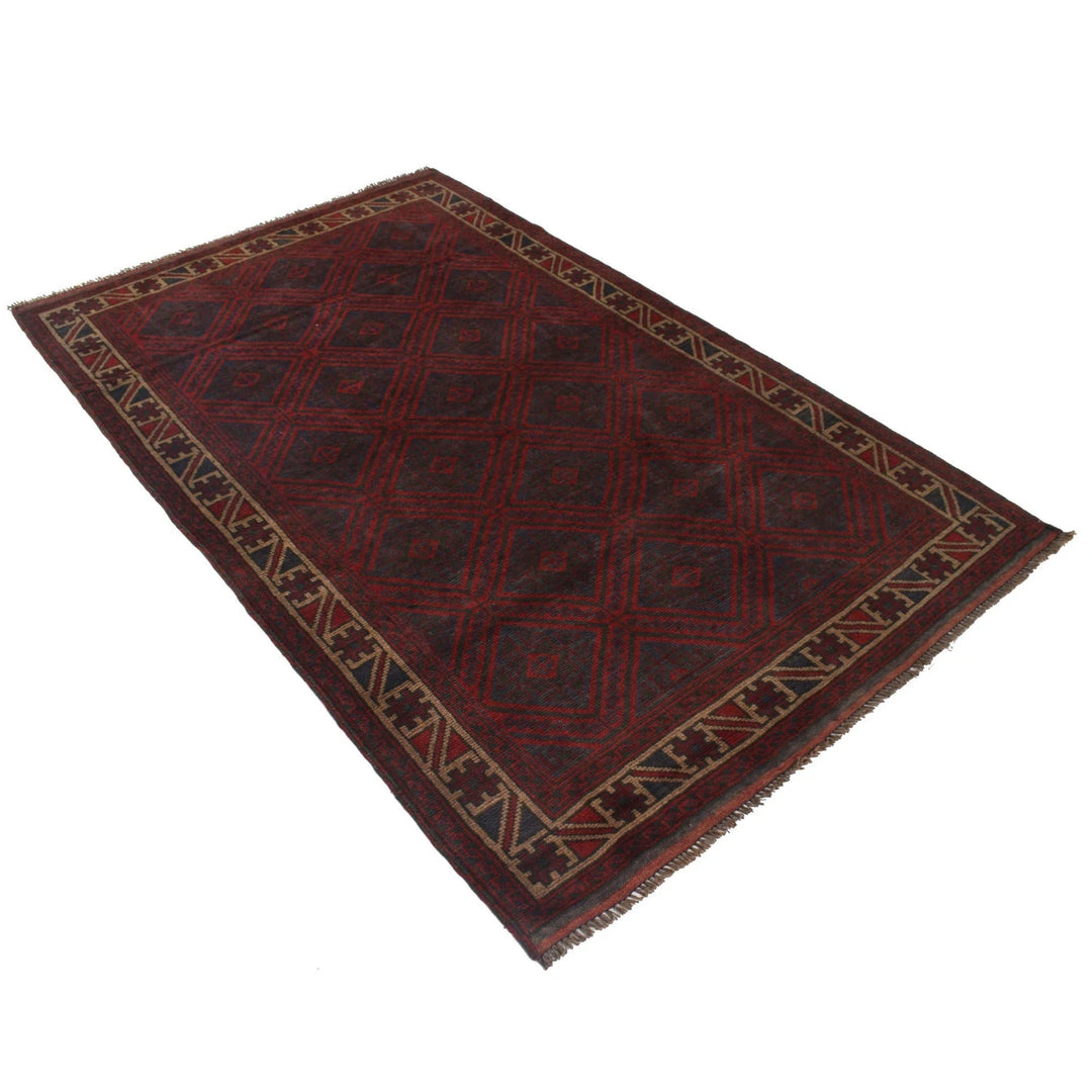 Afghan Baluchi Rug 4' 5" x 6' 10" Hand-Knotted | No. AL80118