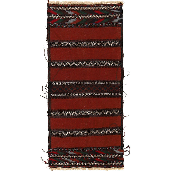 Afghan Kilim Rug 1' 10" x 4' 0" Flat-Weave | No. AL80145