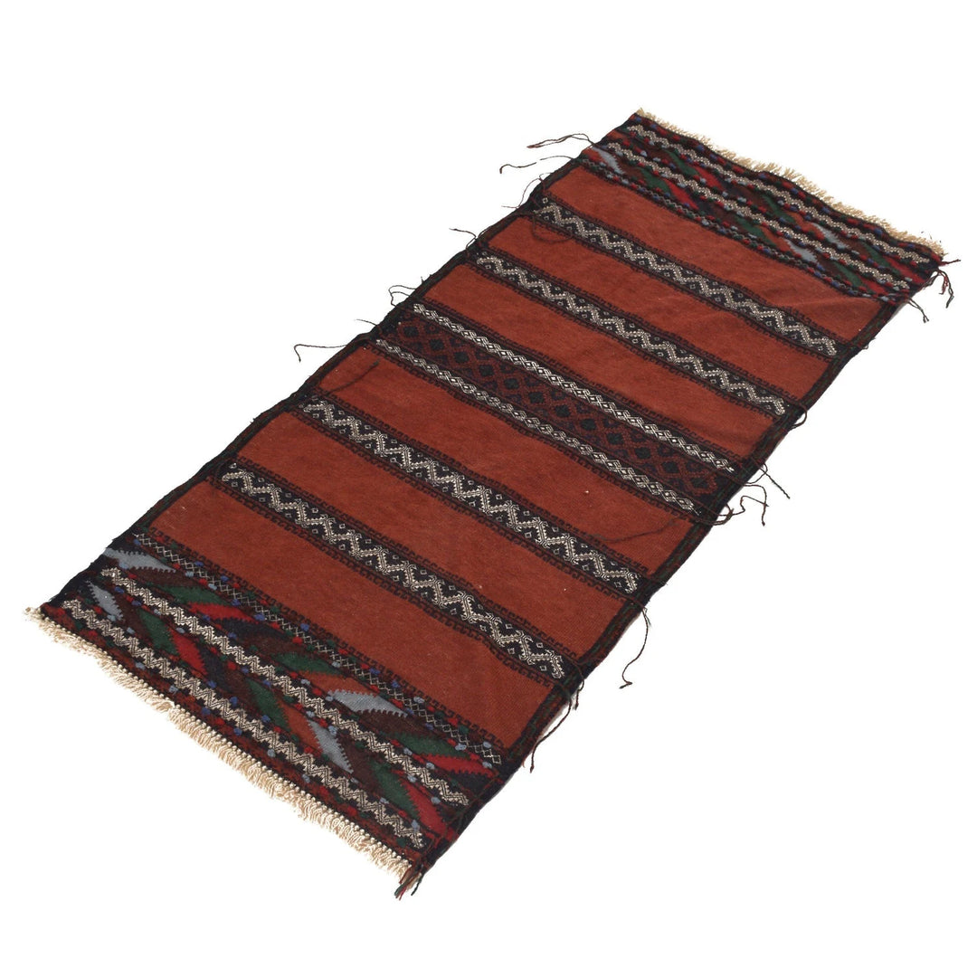 Afghan Kilim Rug 1' 10" x 4' 0" Flat-Weave | No. AL80145