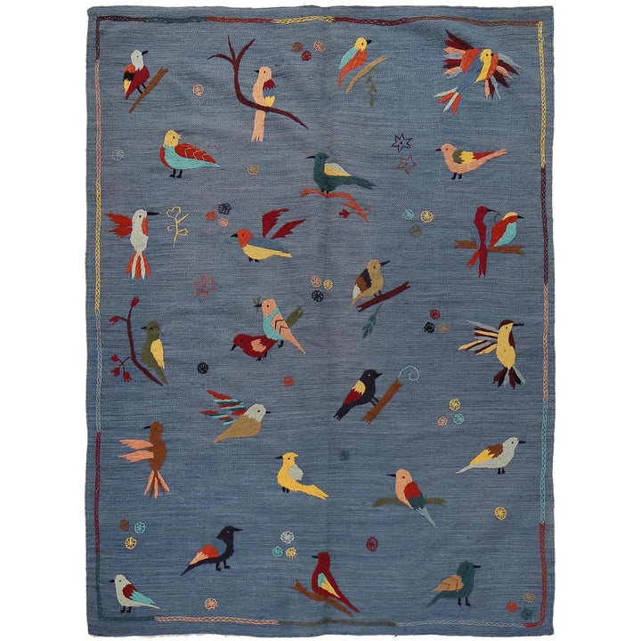 Afghan Kilim Rug 4' 11" x 6' 10" Flat-Weave | No. AL80163