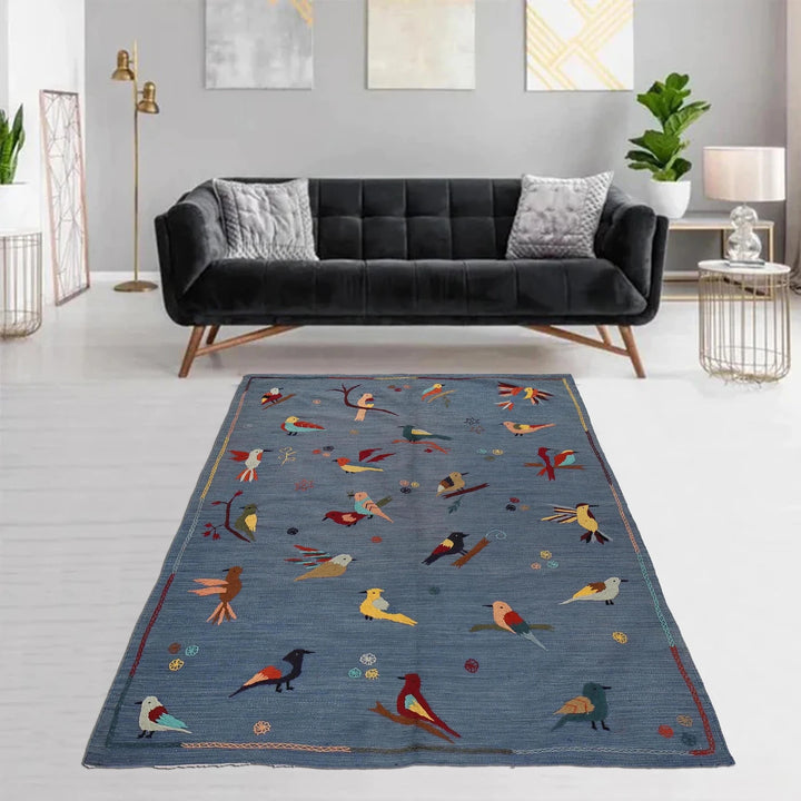 Afghan Kilim Rug 4' 11" x 6' 10" Flat-Weave | No. AL80163