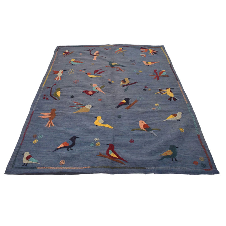 Afghan Kilim Rug 4' 11" x 6' 10" Flat-Weave | No. AL80163