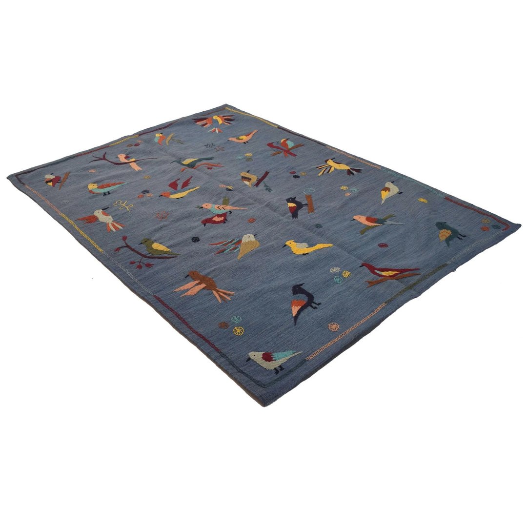 Afghan Kilim Rug 4' 11" x 6' 10" Flat-Weave | No. AL80163