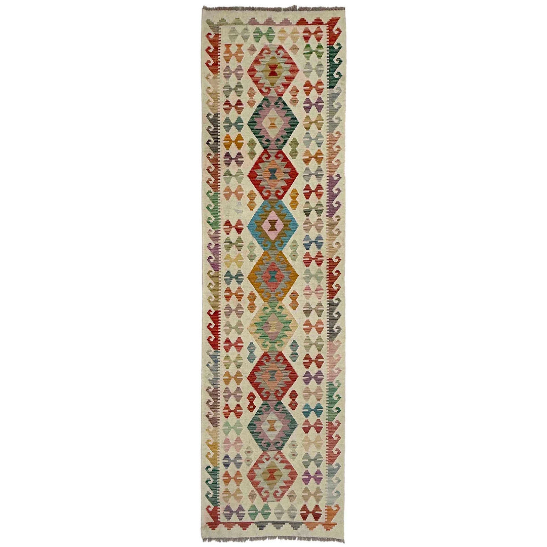 Afghan Vegetable Kilim Rug 2' 7" x 9' 8" Flat-Weave | No. AL801680