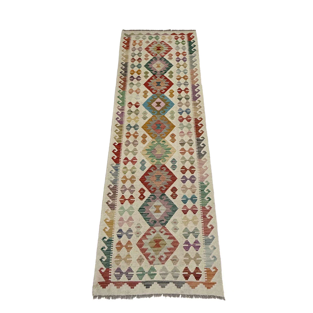 Afghan Vegetable Kilim Rug 2' 7" x 9' 8" Flat-Weave | No. AL801680