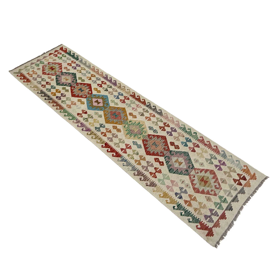 Afghan Vegetable Kilim Rug 2' 7" x 9' 8" Flat-Weave | No. AL801680