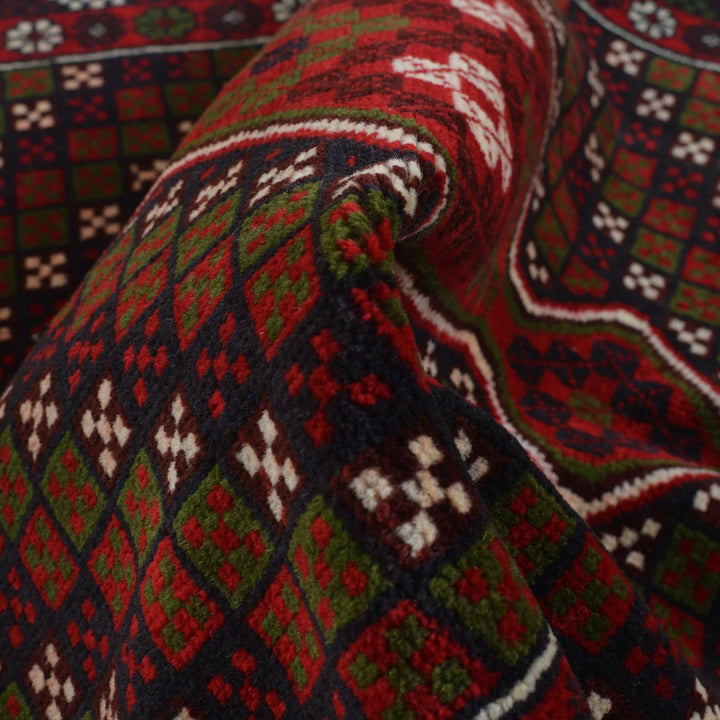 Brown Afghan Baluchi Rug 2' 11" x 4' 9" Hand-Knotted | No. AL80169