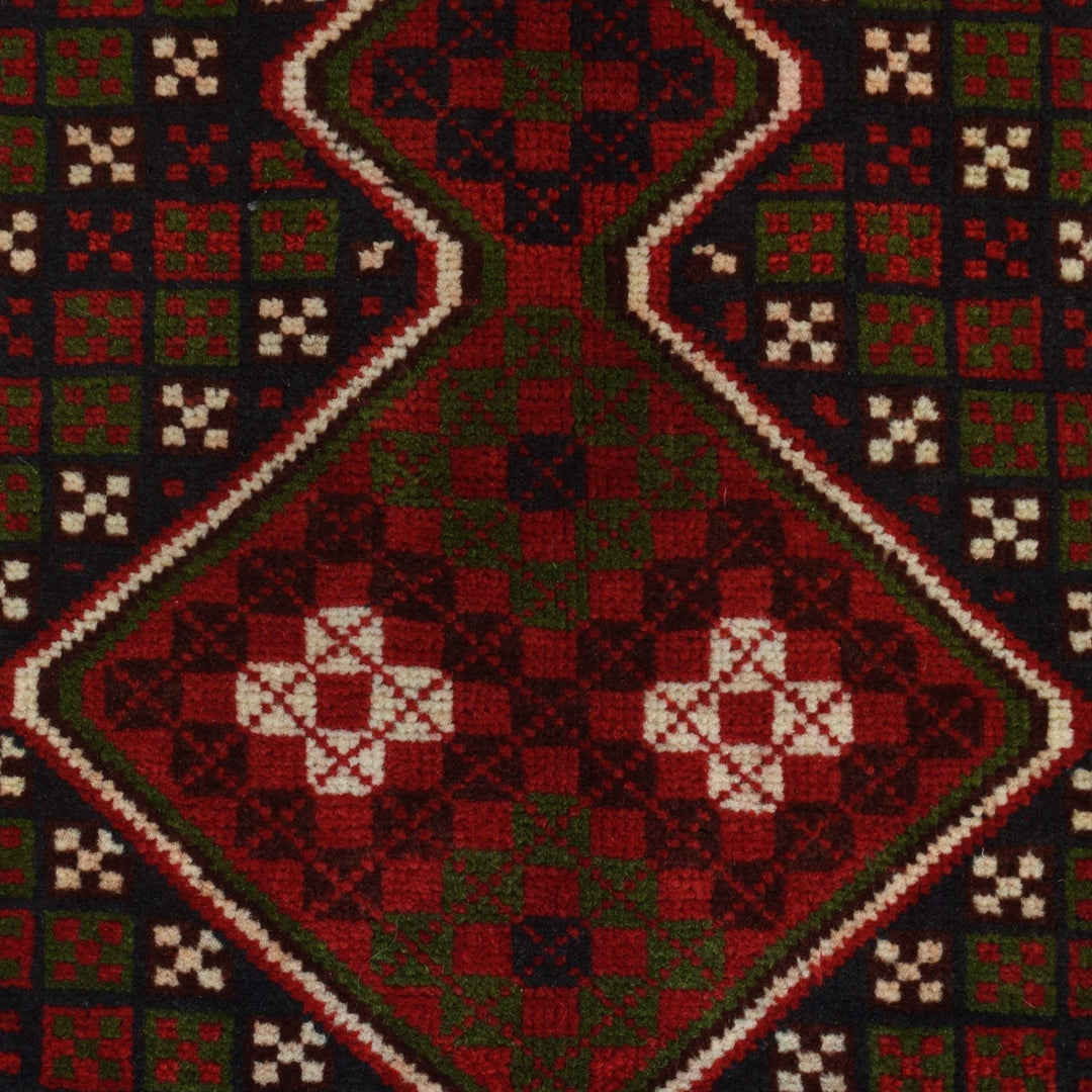 Brown Afghan Baluchi Rug 2' 11" x 4' 9" Hand-Knotted | No. AL80169