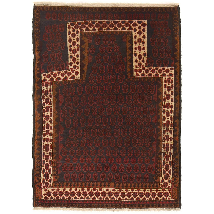 Afghan Prayer Rug 2' 7" x 4' 1" Hand-Knotted | No. AL80177
