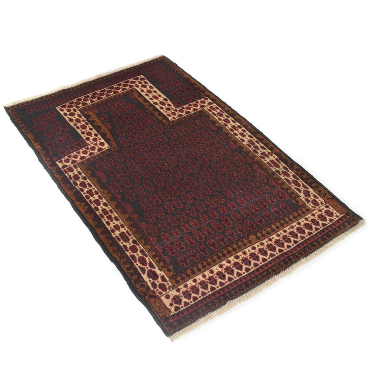 Afghan Prayer Rug 2' 7" x 4' 1" Hand-Knotted | No. AL80177