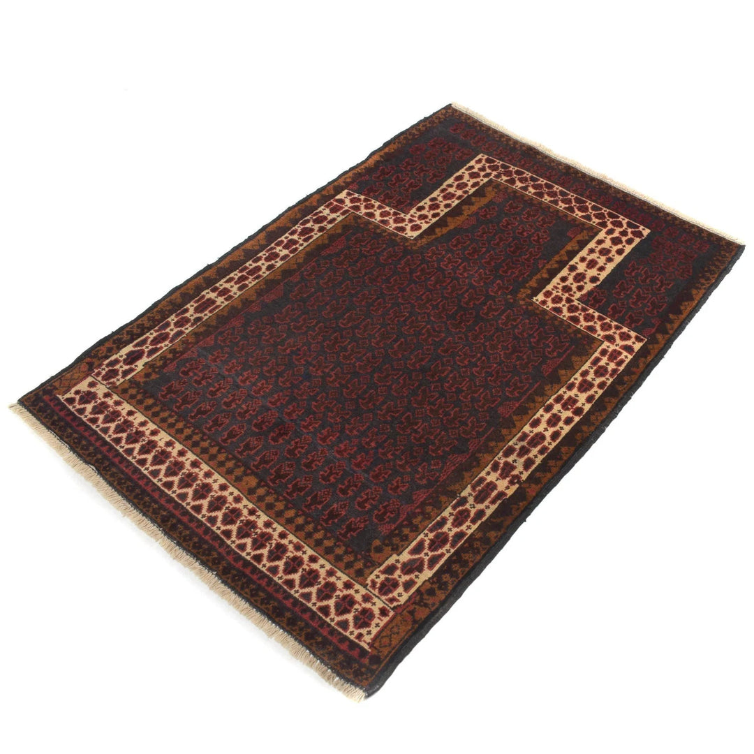 Afghan Prayer Rug 2' 7" x 4' 1" Hand-Knotted | No. AL80177