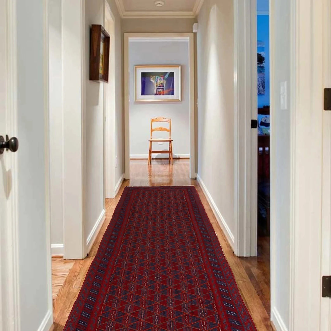 Afghan Mashwani Rug 2' 8" x 12' 0" Hand-Knotted | No. AL80317