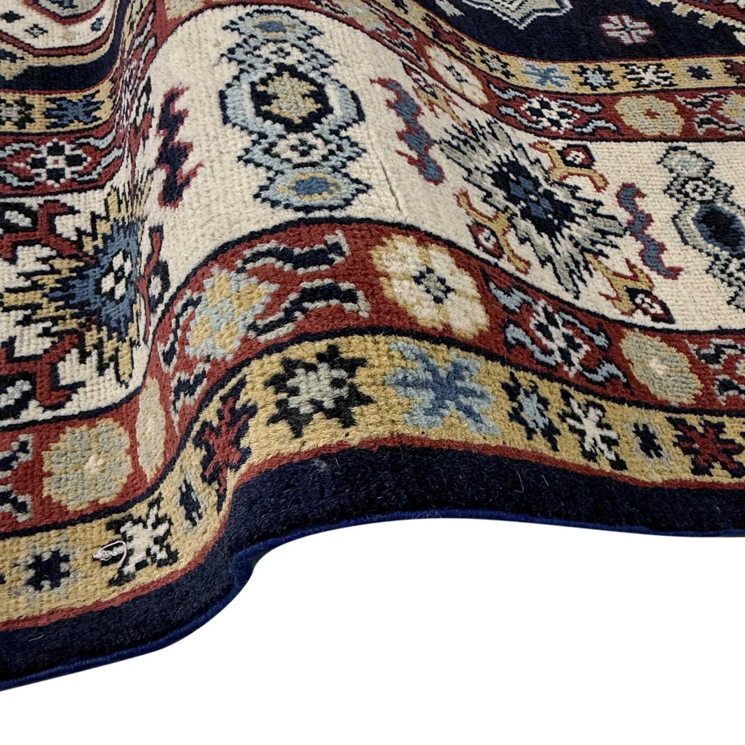 Blue Afghan Kazak Rug 6' 1" x 9' 2" Hand-Knotted | No. AL80415