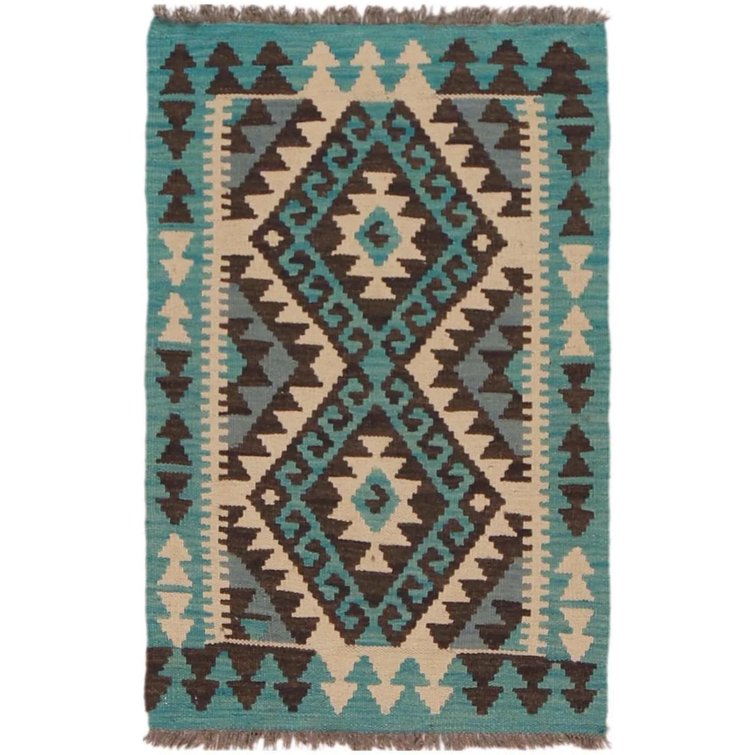Afghan Kilim Rug 2' 0" x 3' 1" Flat-Weave | No. AL80422