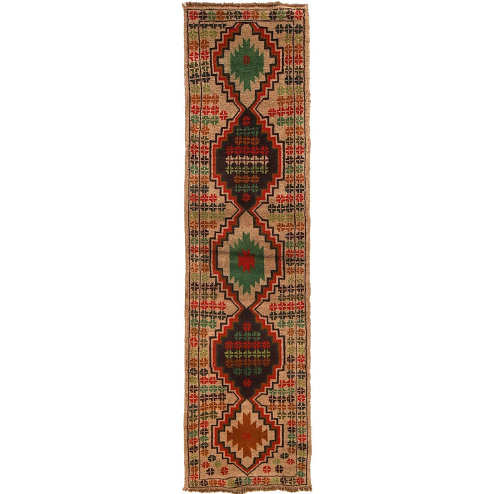 Afghan Baluchi Rug 2' 2" x 9' 5" Hand-Knotted | No. AL80432