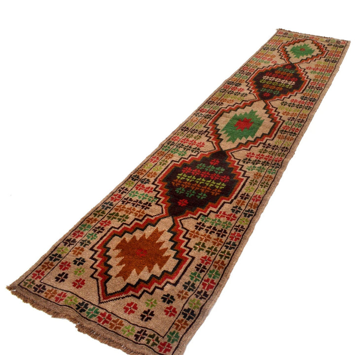 Afghan Baluchi Rug 2' 2" x 9' 5" Hand-Knotted | No. AL80432