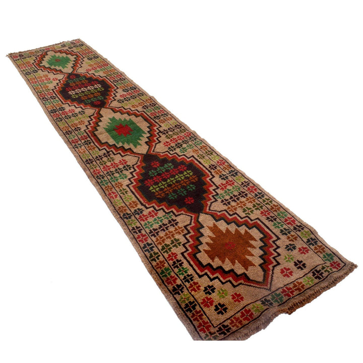 Afghan Baluchi Rug 2' 2" x 9' 5" Hand-Knotted | No. AL80432