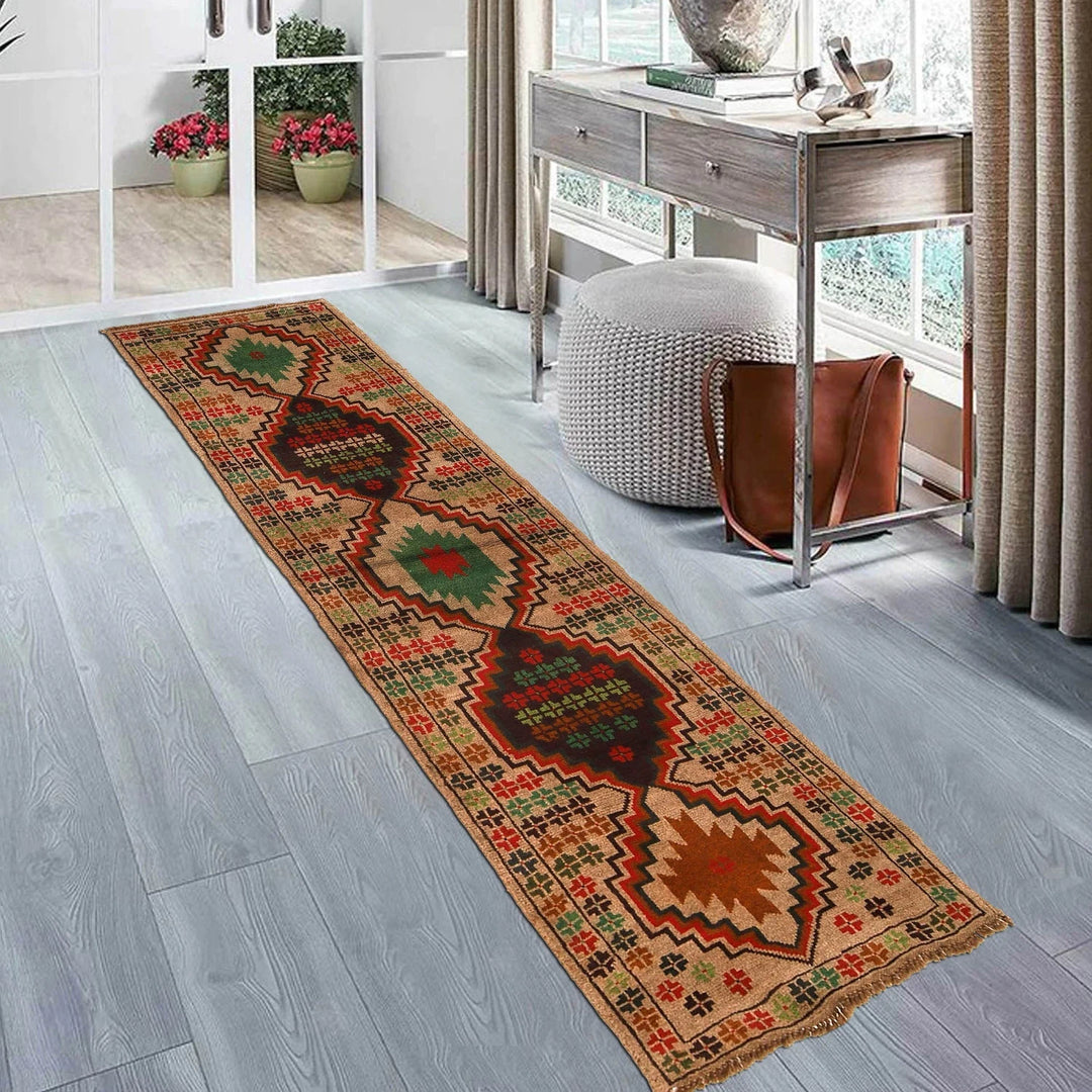 Afghan Baluchi Rug 2' 2" x 9' 5" Hand-Knotted | No. AL80432