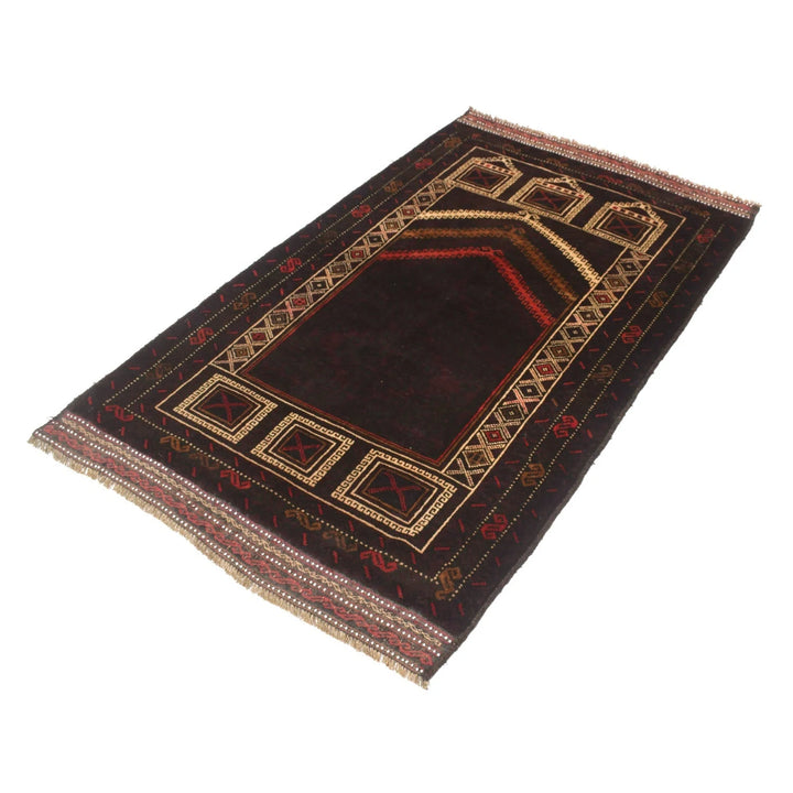 Afghan Prayer Rug 3' 1" x 5' 2" Hand-Knotted | No. AL80543