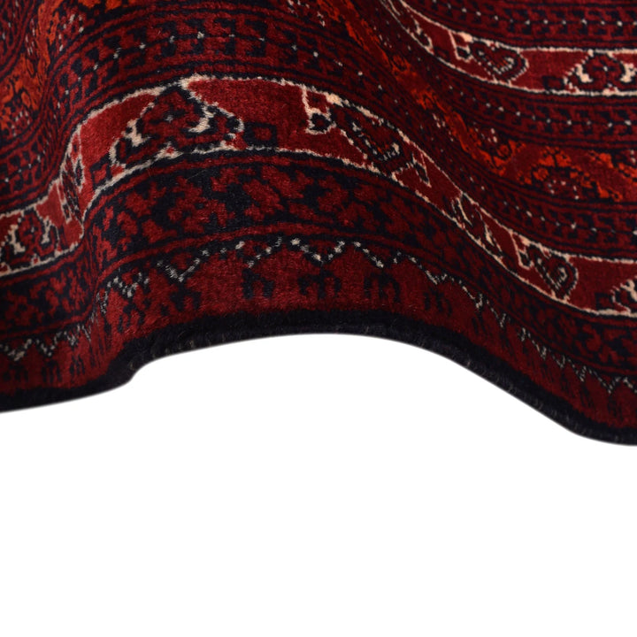 Red Afghan Khoja Roshnai Rug 6' 8" x 9' 5" Hand-Knotted | No. AL80573