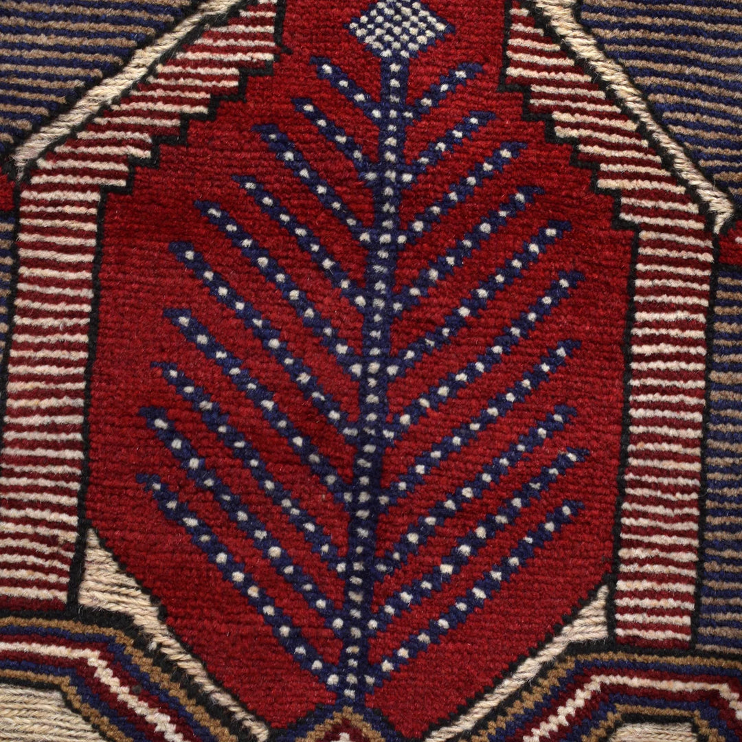 Beige Afghan Barjasta Rug 4' " x 5' 4" Hand-Knotted | No. AL80636