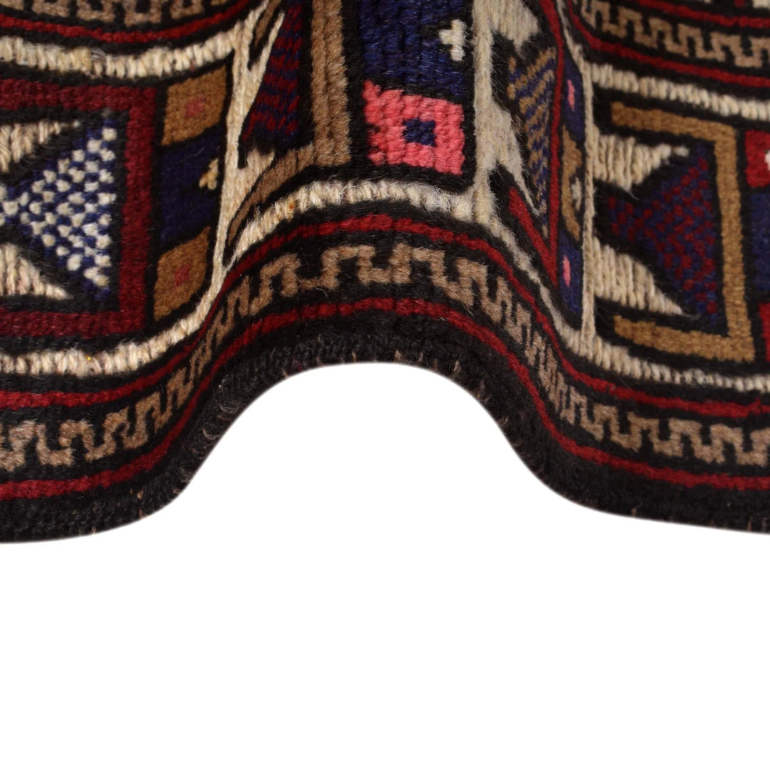 Beige Afghan Barjasta Rug 4' " x 5' 4" Hand-Knotted | No. AL80636