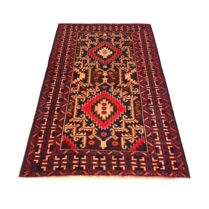 Afghan Baluchi Rug 2' 10" x 4' 10" Hand-Knotted | No. AL80641